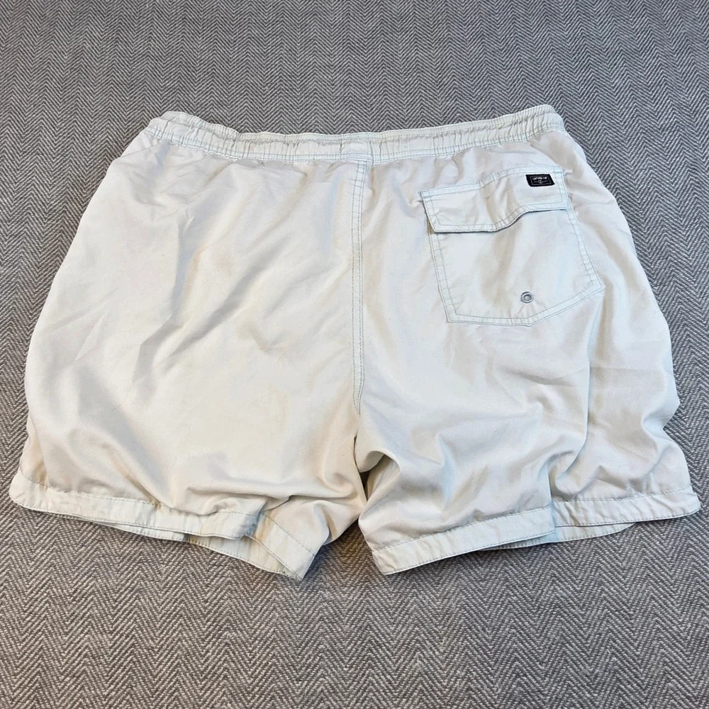 Captain Fin Mens XL Board Shorts Light Blue Mesh Lined Swim Trunks Nautical
